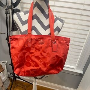 Coach Red Satchel Bag